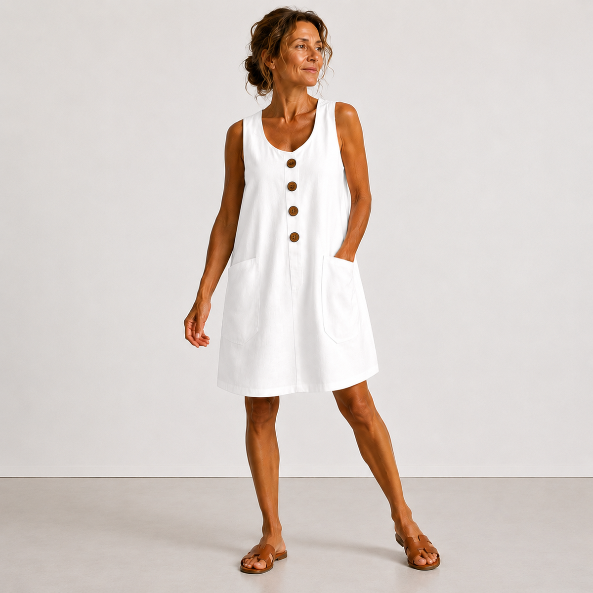 Maud - Robe en coton et lin