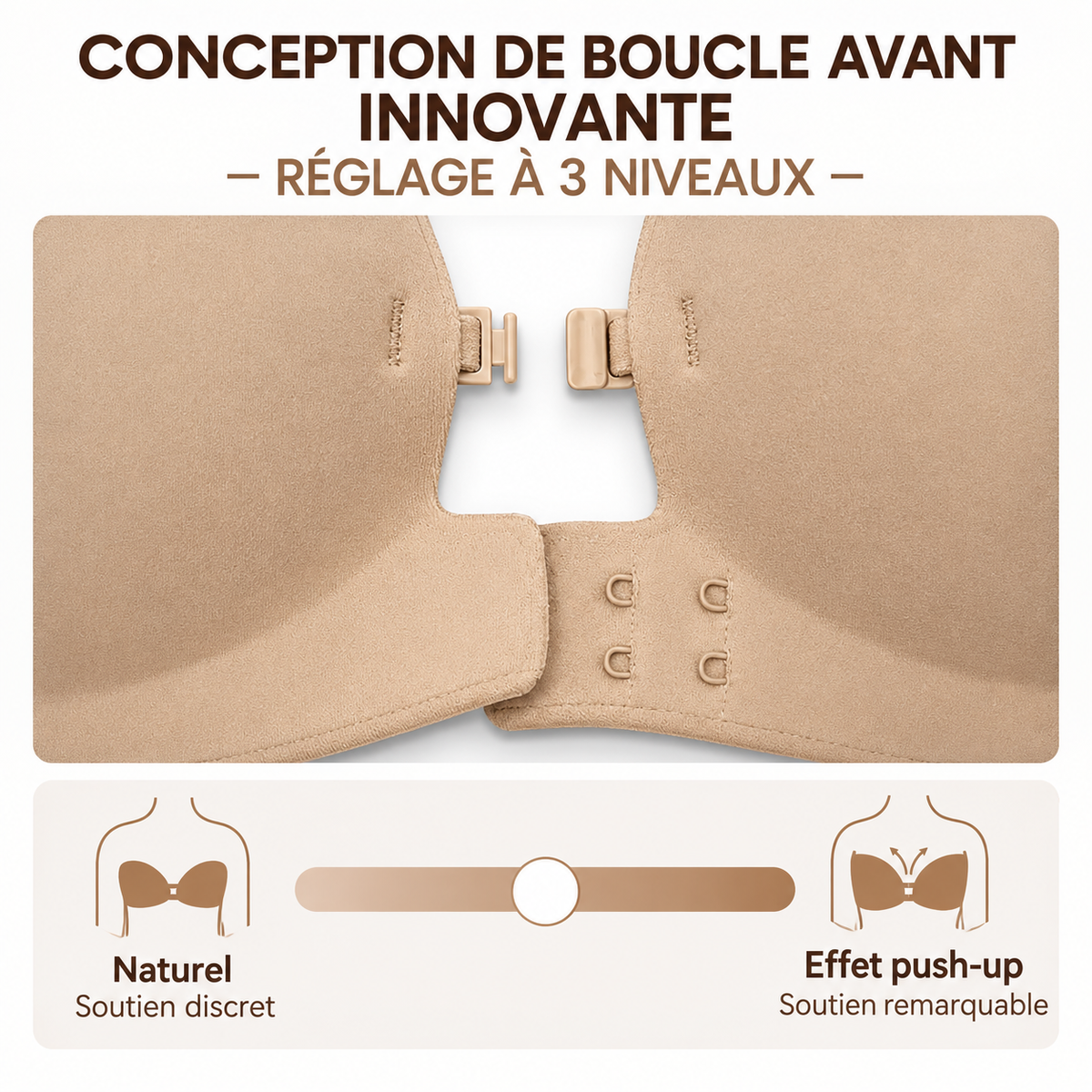 Strapless Front Closure Bra Anti-Slip Grip Wireless