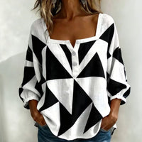 Blouse Géométrique Décontractée