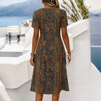 Robe Vintage à Motif Ethnique