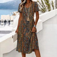 Robe Vintage à Motif Ethnique