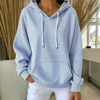 Pull à Capuche Rayé Décontracté