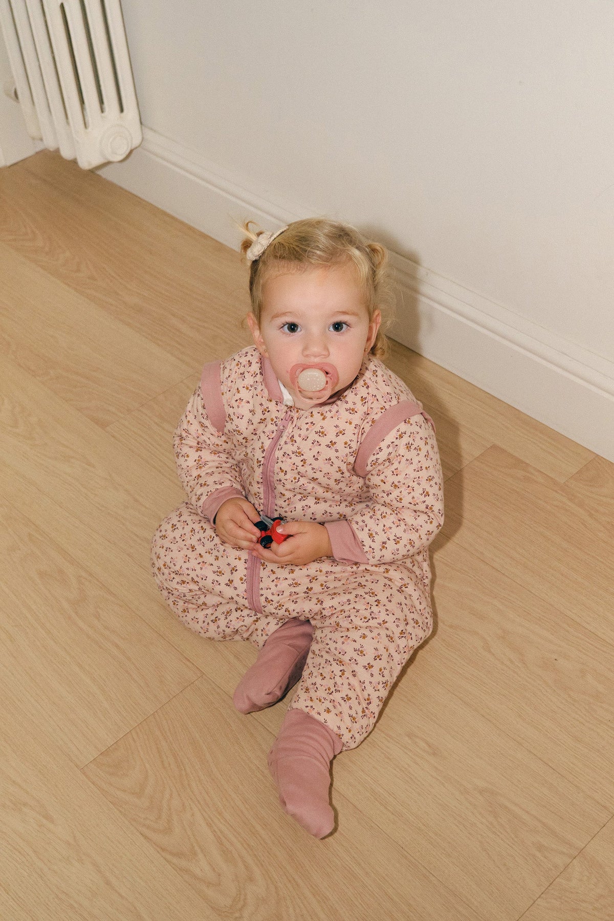 Combinaison de sommeil avec manches et chaussettes - Rose Brume - TOG 2.5