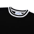 Pull-over rétro varsity pour homme – Noir vintage avec rayures blanches