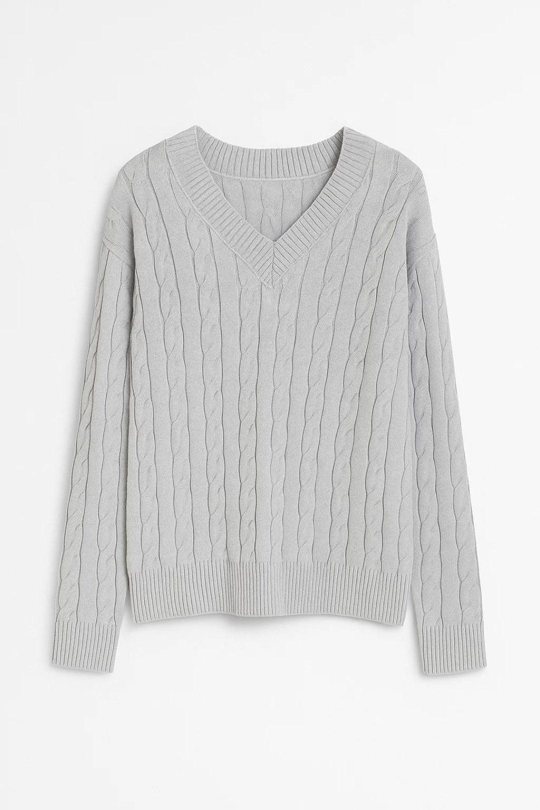 Sunniva | Pull à col en V en maille torsadée