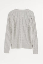 Sunniva | Pull à col en V en maille torsadée
