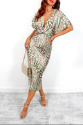 Élina | Robe Midi Satinée à Taille Sculptante