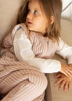 Combinaison de sommeil avec chaussettes - Rayures Navy et Rose - TOG 2.5