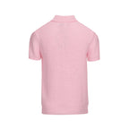 Chemise légère à col V pour homme en tricot gaufré rose rétro des années 60