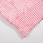 Chemise légère à col V pour homme en tricot gaufré rose rétro des années 60