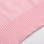 Chemise légère à col V pour homme en tricot gaufré rose rétro des années 60