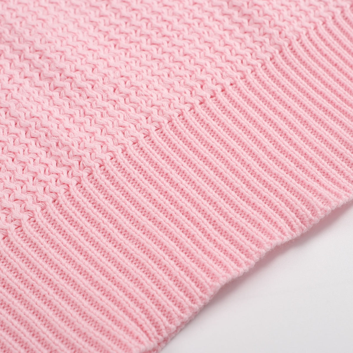Chemise légère à col V pour homme en tricot gaufré rose rétro des années 60