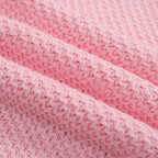 Chemise légère à col V pour homme en tricot gaufré rose rétro des années 60