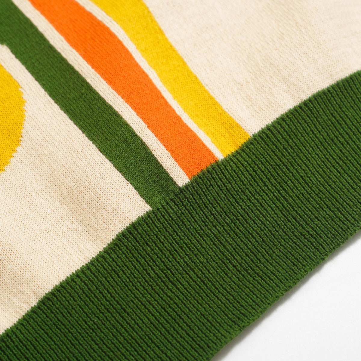 Chemise rétro en tricot pour homme – Polo crème vintage à motifs géométriques des années 70
