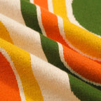 Chemise rétro en tricot pour homme – Polo crème vintage à motifs géométriques des années 70