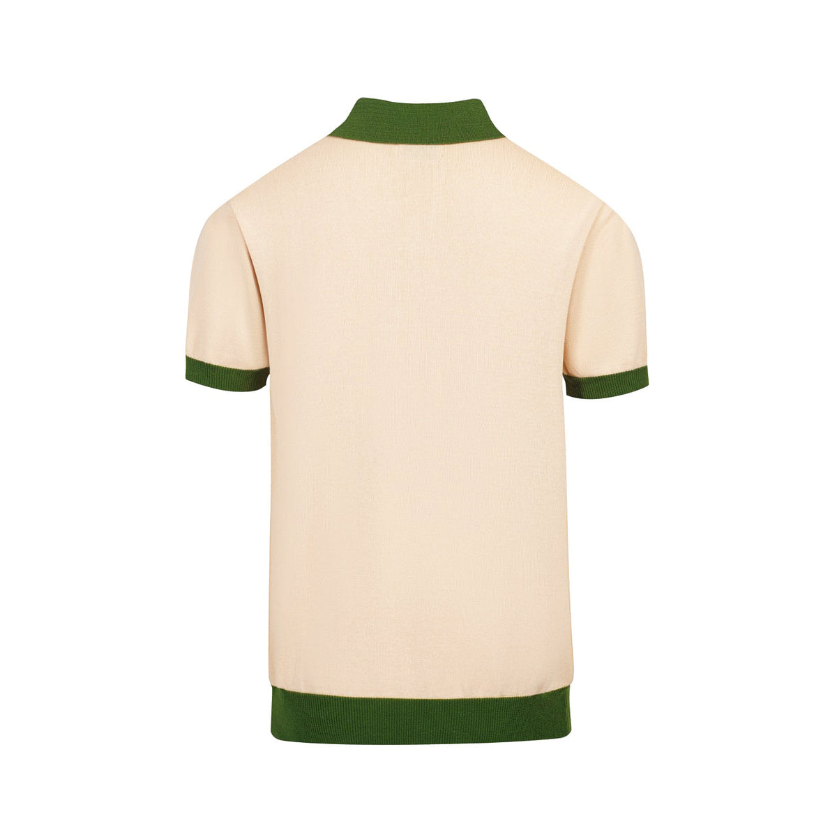 Chemise rétro en tricot pour homme – Polo crème vintage à motifs géométriques des années 70