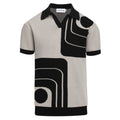 Polo rétro en tricot pour homme des années 60 - motif géométrique intemporel