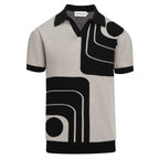 Polo rétro en tricot pour homme des années 60 - motif géométrique intemporel