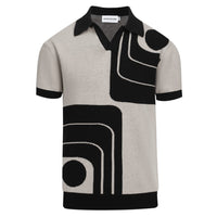 Polo rétro en tricot pour homme des années 60 - motif géométrique intemporel