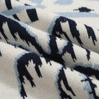 Chemise Homme Polo Safari Tricot Années 70 – Éléphant & Motif Jacquard Palmier