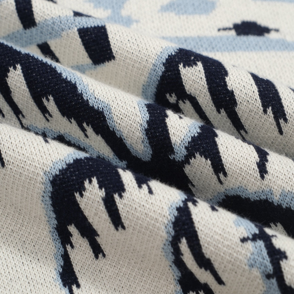 Chemise Homme Polo Safari Tricot Années 70 – Éléphant & Motif Jacquard Palmier