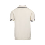 Chemise Homme Polo Safari Tricot Années 70 – Éléphant & Motif Jacquard Palmier