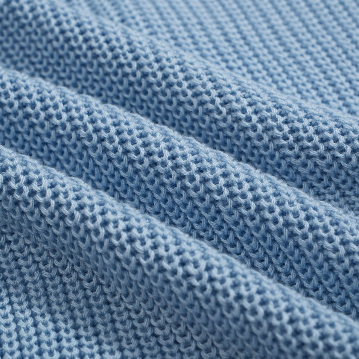 Chemise rétro en maille délavée pour homme – Bleu ciel vintage à boutons et finitions brutes