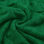 Cardigan tricot vintage homme des années 70 – Chemise verte émeraude ajourée à manches courtes