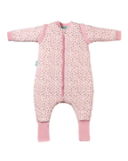 Combinaison de sommeil avec manches et chaussettes - Rose Brume - TOG 2.5