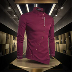 Marvin | Chemise Rétro à Col Montant et Manches Longues pour Homme