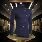 Marvin | Chemise Rétro à Col Montant et Manches Longues pour Homme