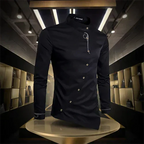 Marvin | Chemise Rétro à Col Montant et Manches Longues pour Homme