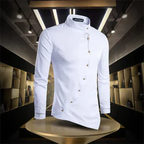 Marvin | Chemise Rétro à Col Montant et Manches Longues pour Homme
