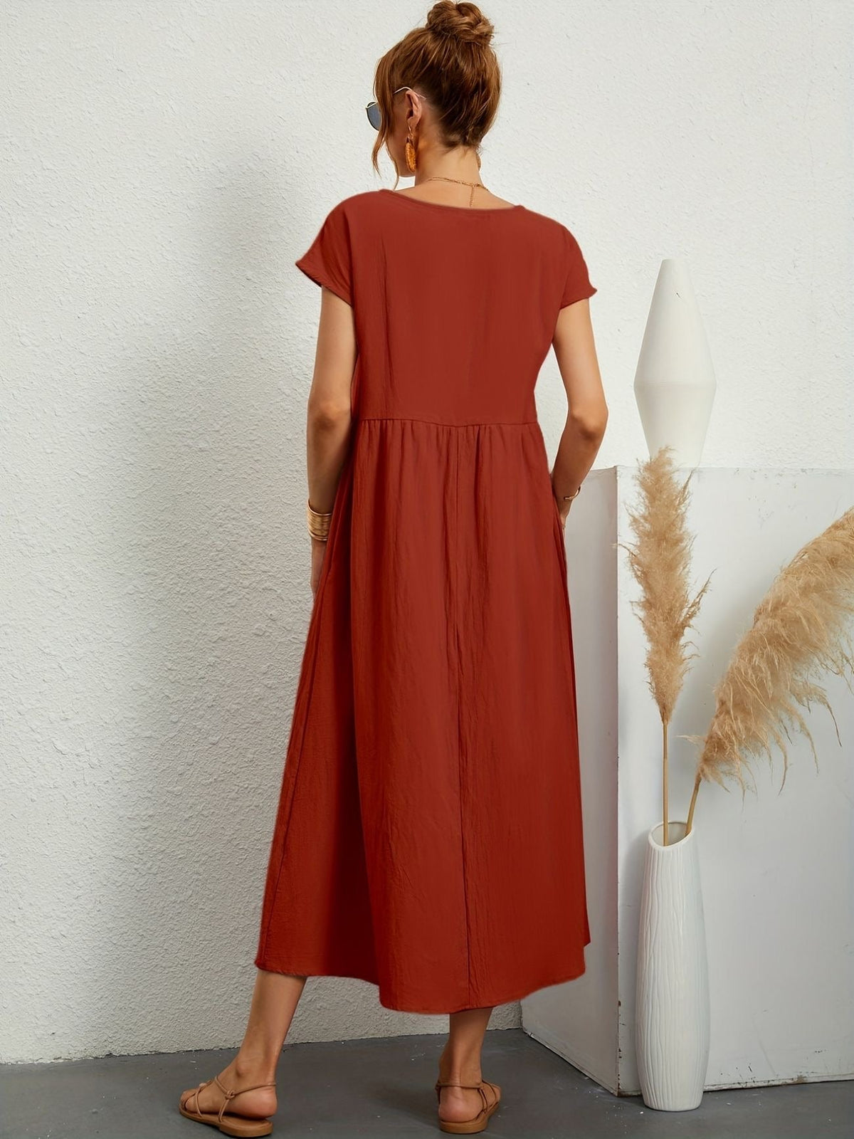 Clara | Robe Midi Fluide à Poches