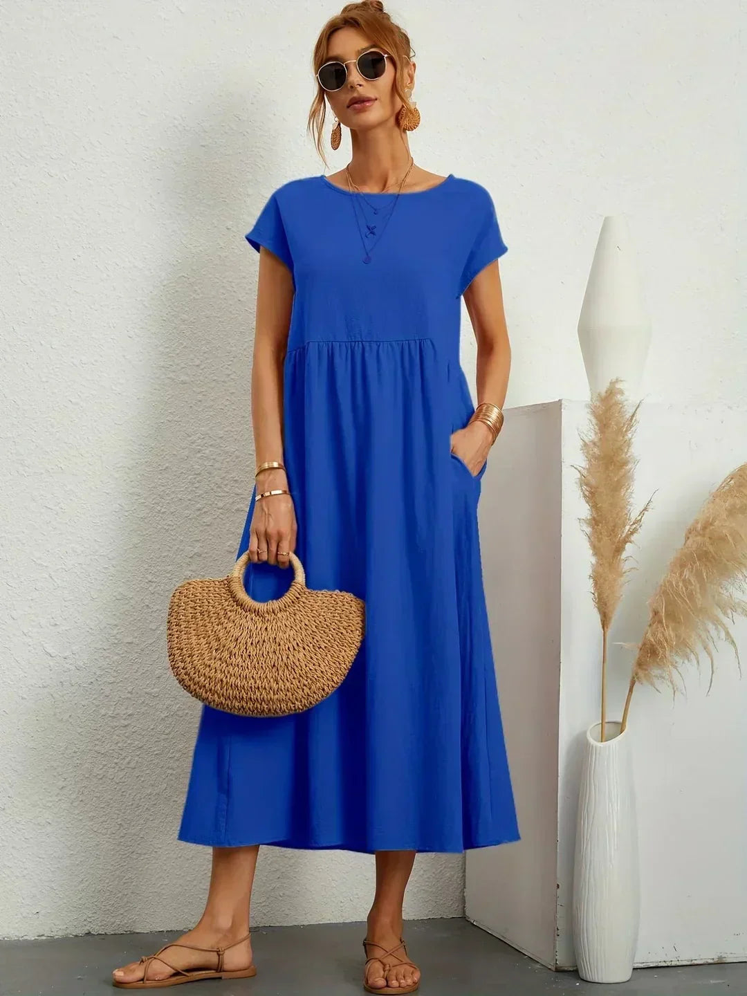 Heike | Robe midi fluide à l'élégance intemporelle