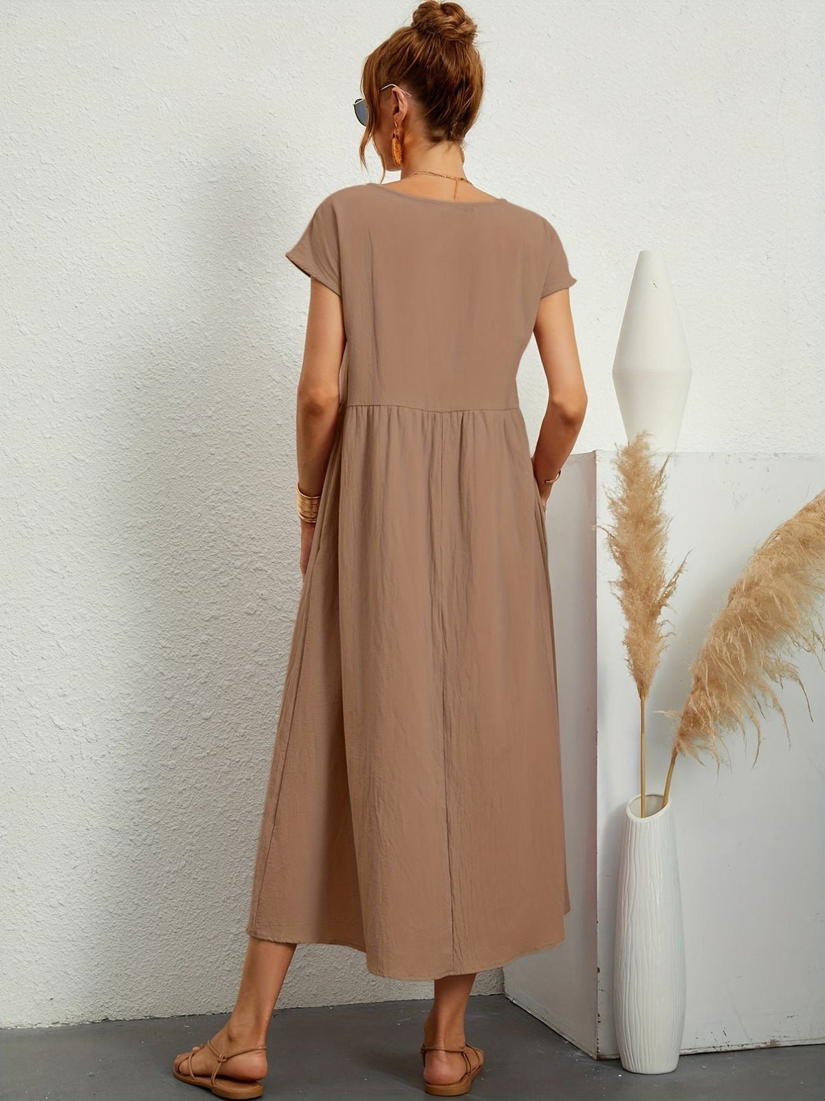 Clara | Robe Midi Fluide à Poches