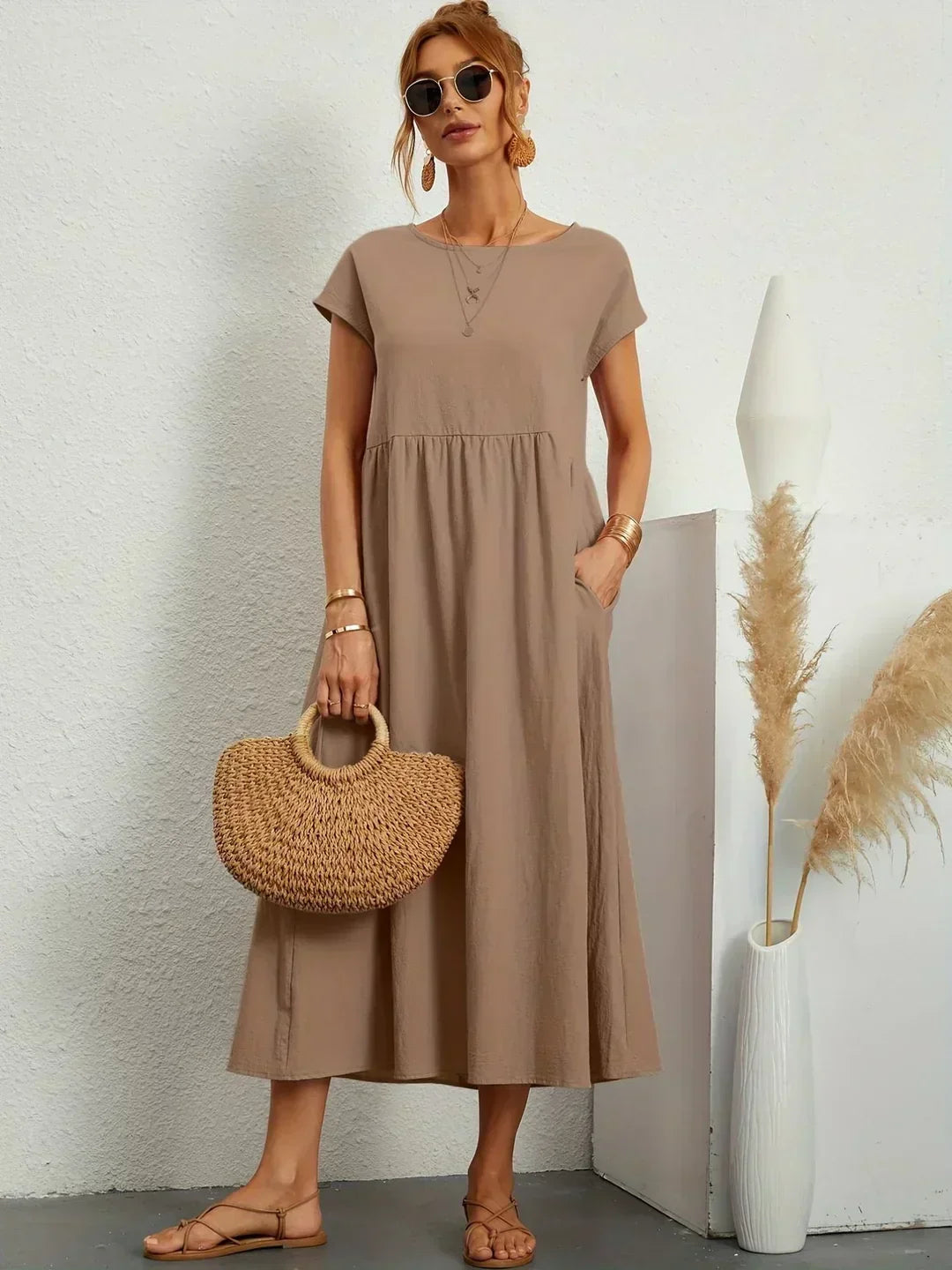 Heike | Robe midi fluide à l'élégance intemporelle