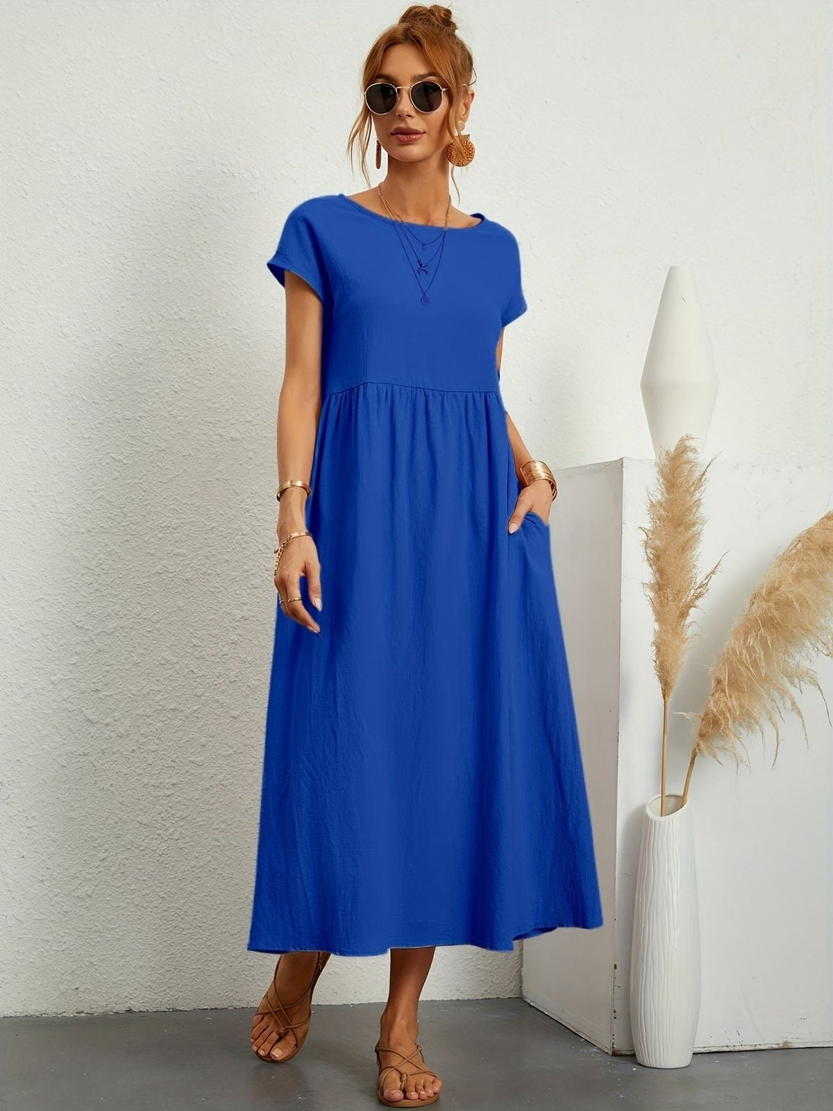 Clara | Robe Midi Fluide à Poches
