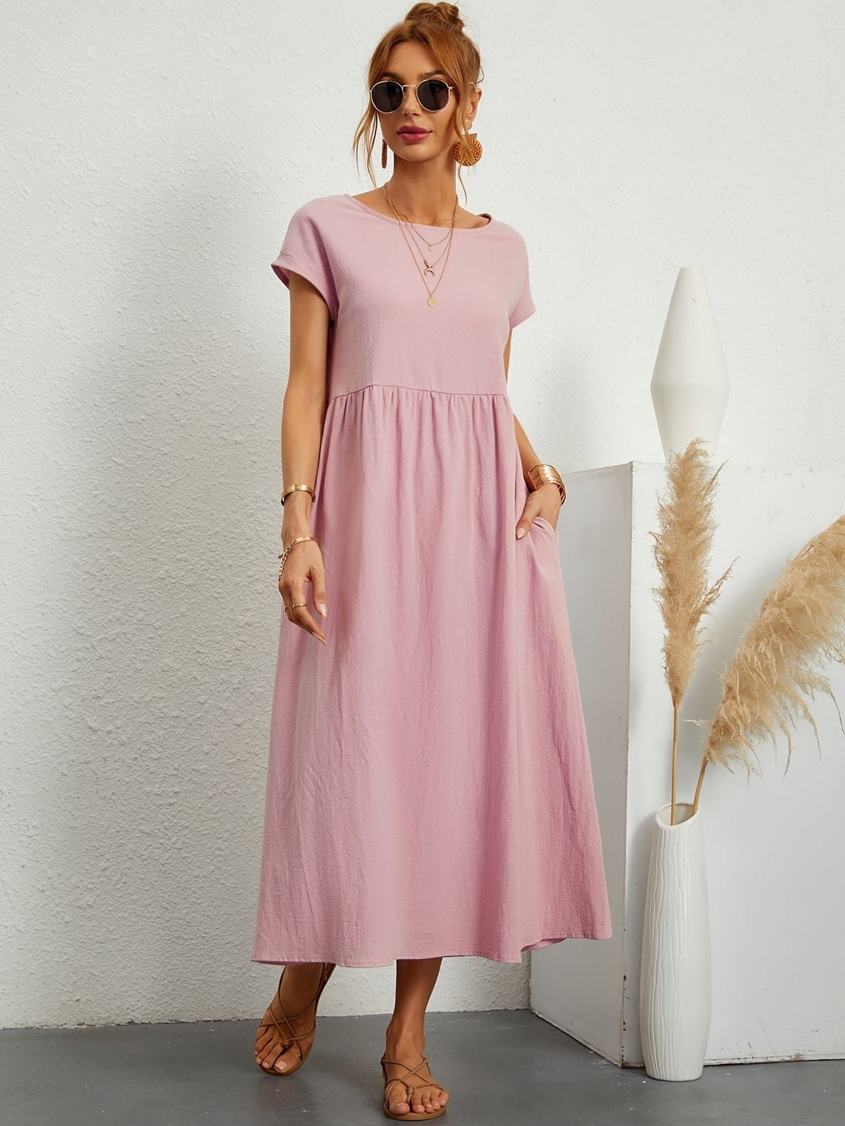 Clara | Robe Midi Fluide à Poches