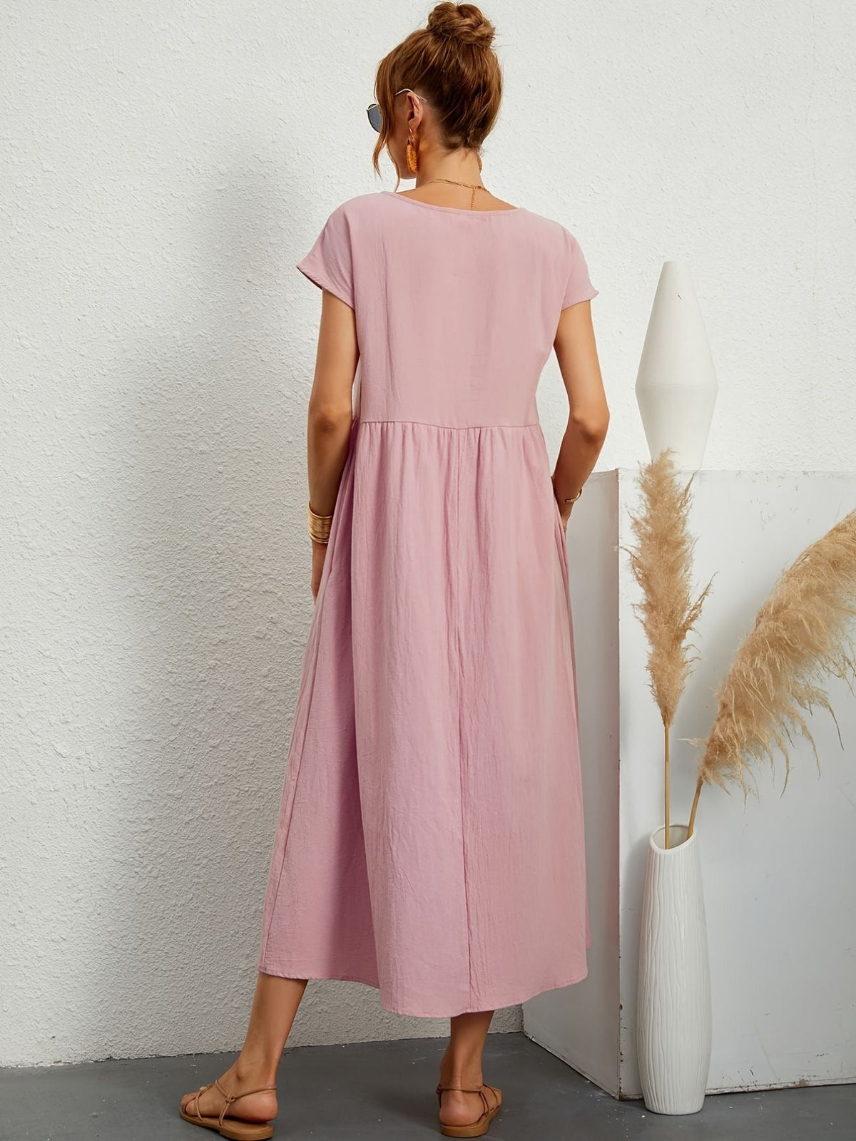 Clara | Robe Midi Fluide à Poches