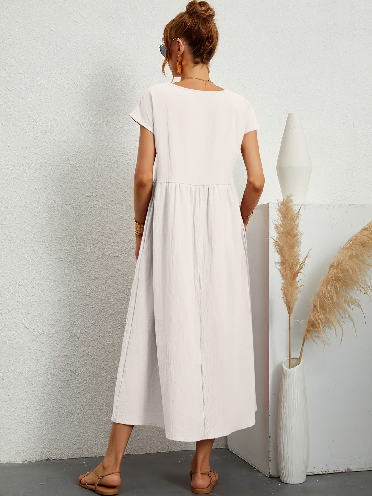 Clara | Robe Midi Fluide à Poches