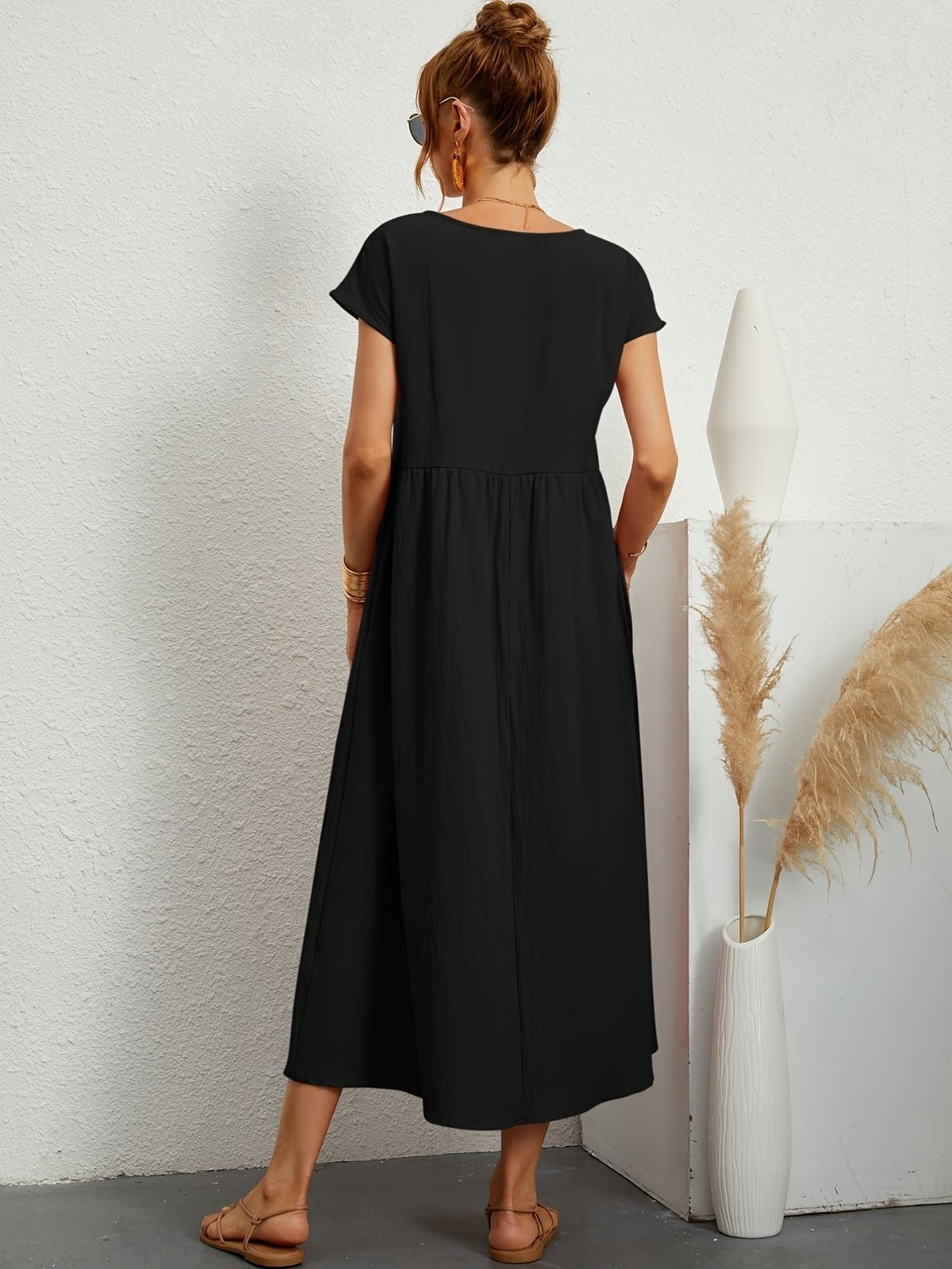 Clara | Robe Midi Fluide à Poches