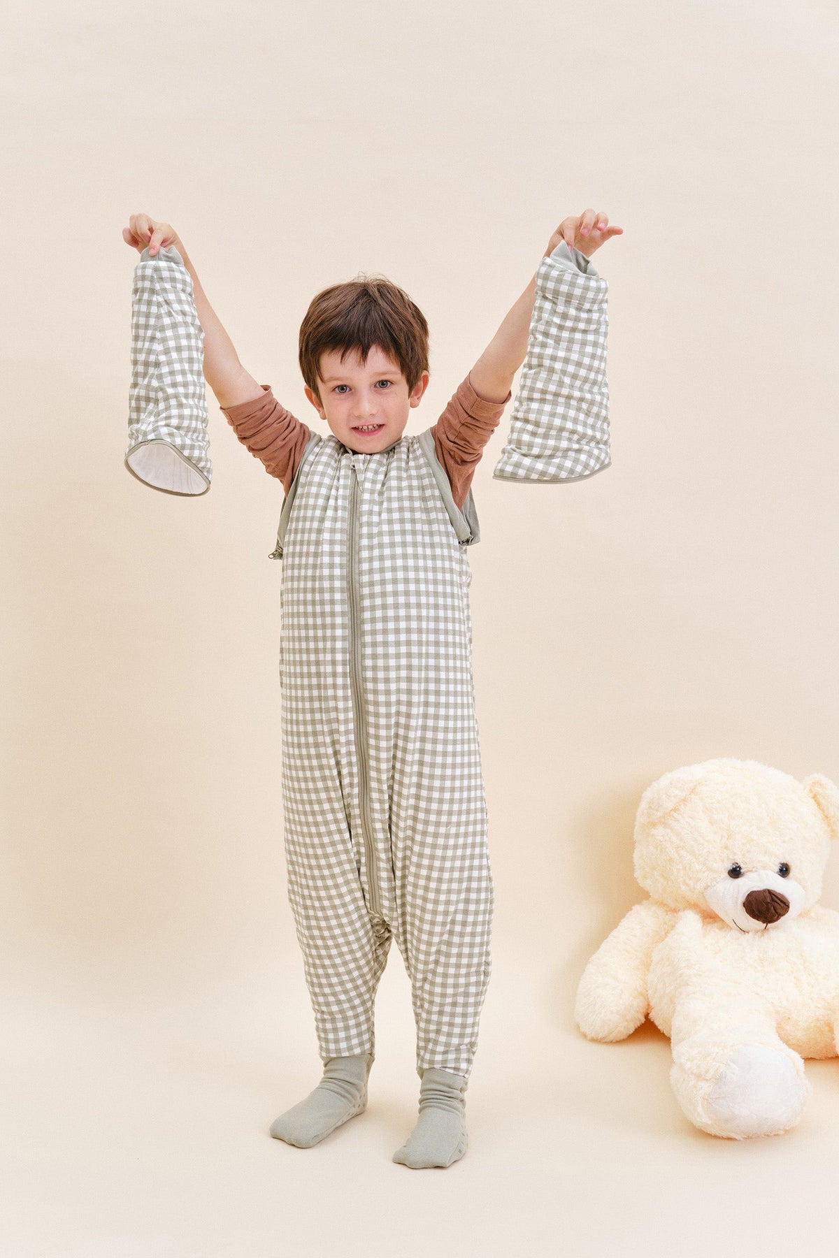 Combinaison de sommeil avec manches et chaussettes - Thé menthe - TOG 2.5