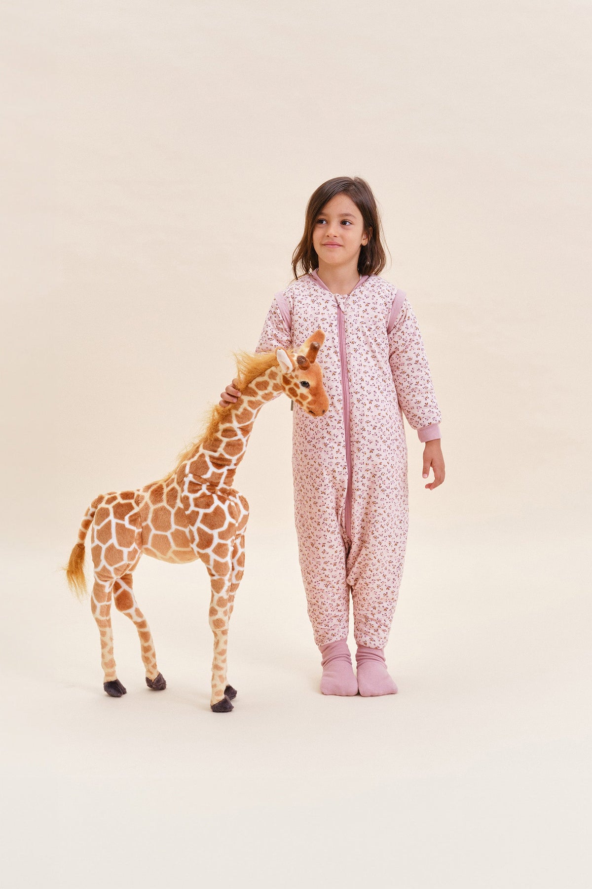 Combinaison de sommeil avec manches et chaussettes - Rose Brume - TOG 2.5