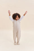 Combinaison de sommeil avec chaussettes - Vichy Beige - TOG 2.5