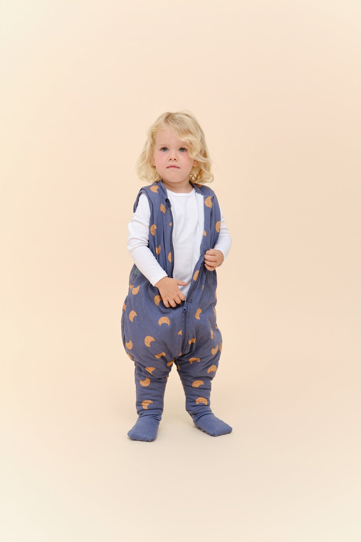 Combinaison de sommeil avec chaussettes - Croissants - TOG 2.5
