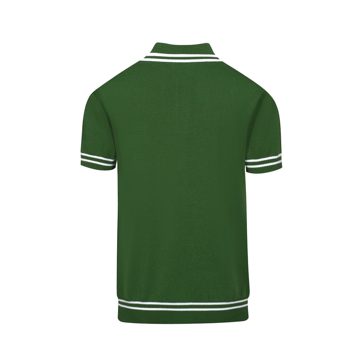 Polo vert à côtes torsadées pour homme – Chemise à manches courtes au style mod des années 60