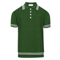 Polo vert à côtes torsadées pour homme – Chemise à manches courtes au style mod des années 60