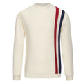 Pull-over rayé rétro des années 60 pour homme – Crème à manches longues