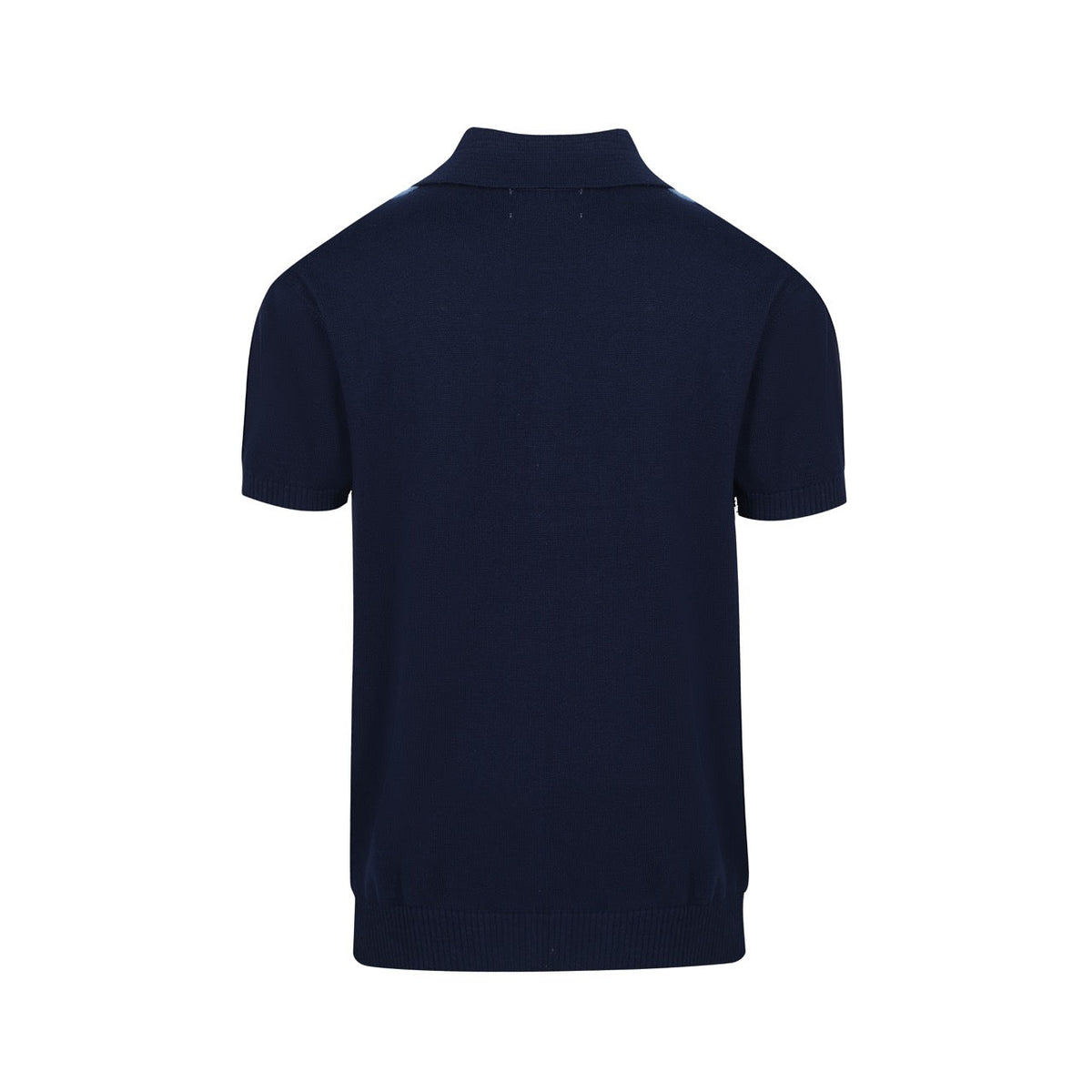 Chemise à rayures verticales rétro des années 60 pour homme – Bleu marine et ciel avec boutons polo